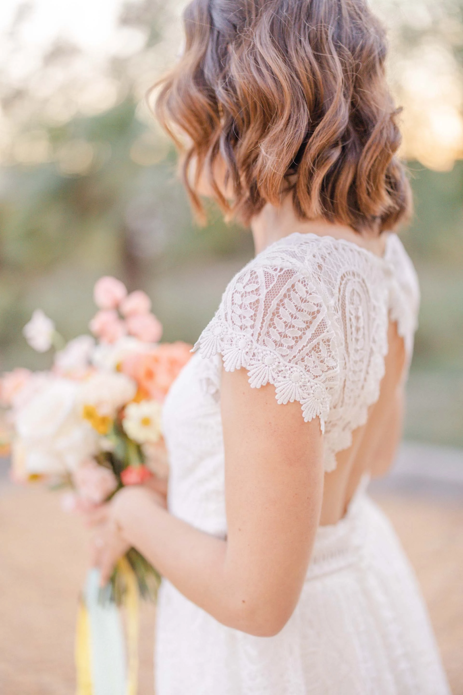 robe dentelle gris marron mariage